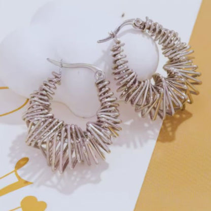 Boucles d'Oreilles Créoles Irrégulières en Acier Inoxydable – Création Unique et Hypoallergénique