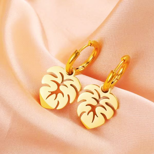 Boucles d’Oreilles Feuille de Uru – Élégance et Héritage Polynésien