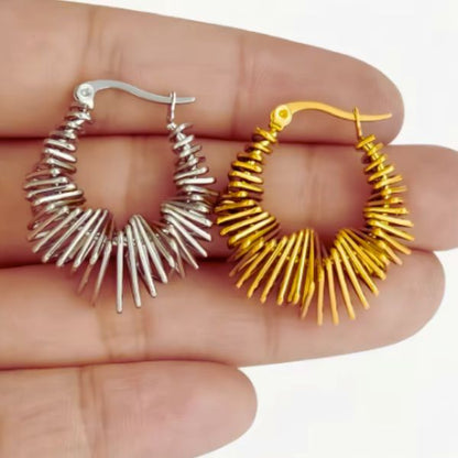 Boucles d'Oreilles Créoles Irrégulières en Acier Inoxydable – Création Unique et Hypoallergénique