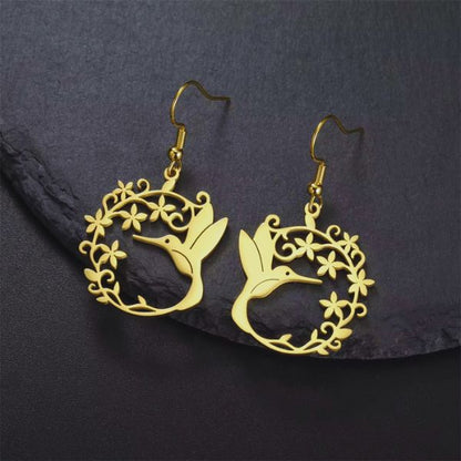 Boucles d'Oreilles Polynésiennes  - Colibri