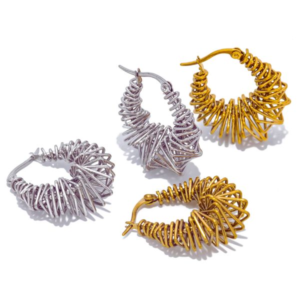 Boucles d'Oreilles Créoles Irrégulières en Acier Inoxydable – Création Unique et Hypoallergénique