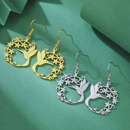 Boucles d'Oreilles Polynésiennes  - Colibri