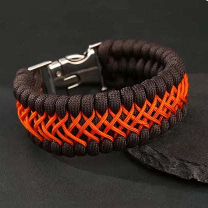 Bracelet Paracorde Tressé à 7 Cœurs – Style Vintage