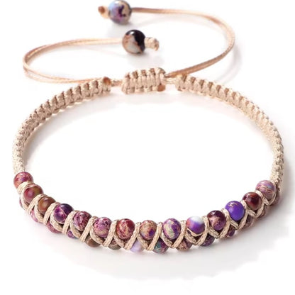 Bracelet en Pierres Naturelles – Élégance Tressée de Madagascar