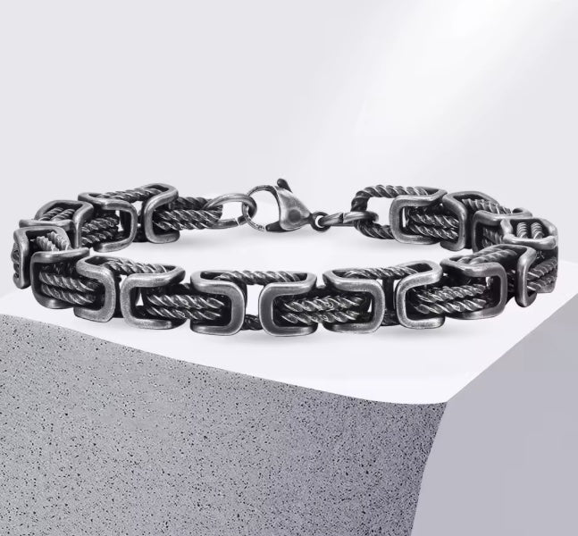 Bracelet Homme - Atoa - Maillons Carrés Oxydés