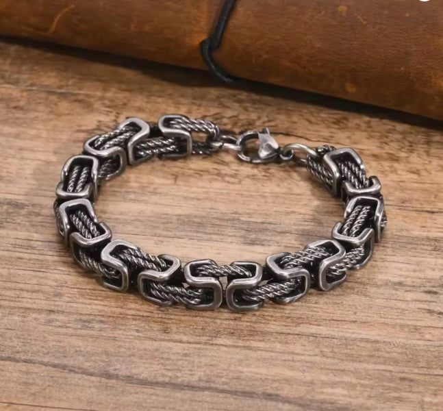 Bracelet Homme - Atoa - Maillons Carrés Oxydés