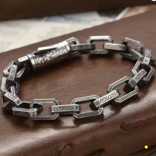 Bracelet Homme & Femme – Keanu - Fermoir Gravé Tribal