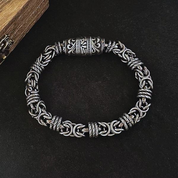 Bracelet Maori Homme en Acier Inoxydable – Élégance et Symbole Tribal