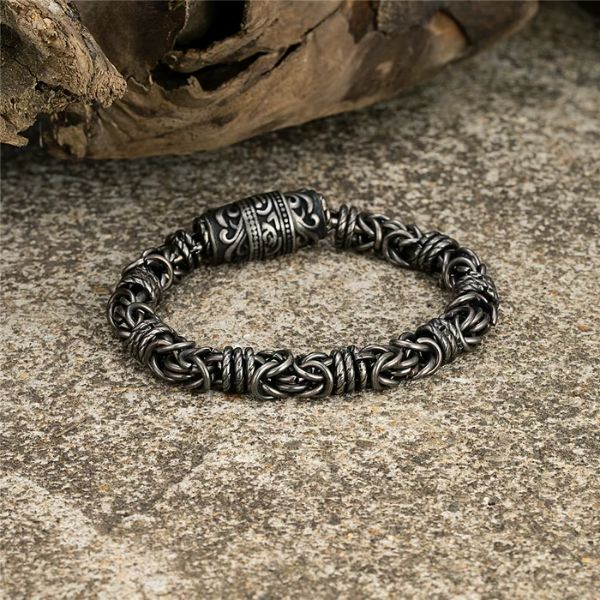 Bracelet Maori Homme en Acier Inoxydable – Élégance et Symbole Tribal