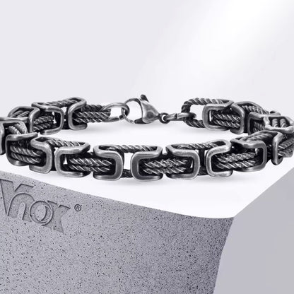 Bracelet Vintage en Acier Inoxydable – Style Brut & Masculin