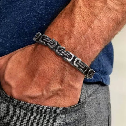 Bracelet Vintage en Acier Inoxydable – Style Brut & Masculin