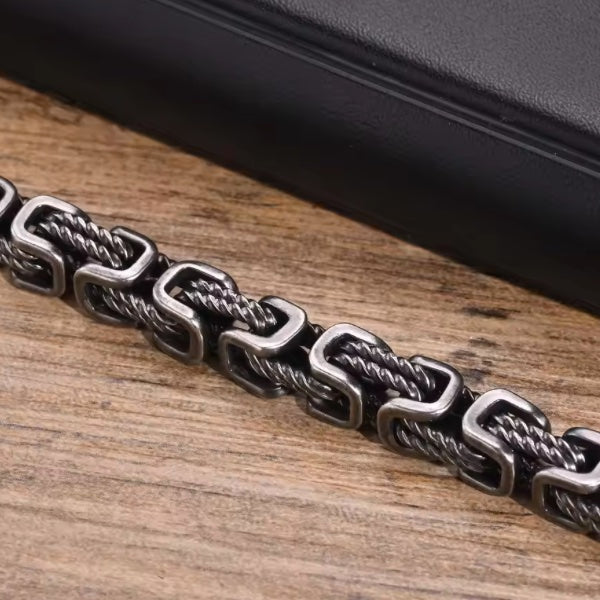 Bracelet Vintage en Acier Inoxydable – Style Brut & Masculin