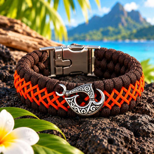 Bracelet Hei Matau Maori Marron – Bracelet Protecteur Inspiré de la Culture et de l’Artisanat Océanien