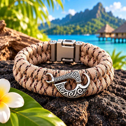 Bracelet Hei Matau Maori Beige  – Bracelet Protecteur Inspiré de la Culture et de l’Artisanat Océanien