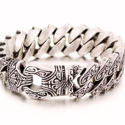 Bracelet Maori Homme en Acier Inoxydable – Force et Héritage Tribal