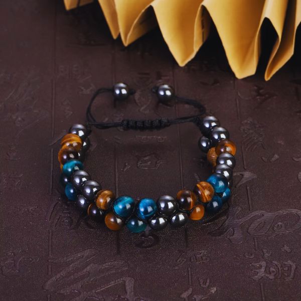 Bracelet en perles Œil de Tigre  Femmes  - Longueur ajustable 18 à 28 cm