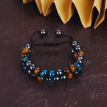 Bracelet en perles Œil de Tigre  Femmes  - Longueur ajustable 18 à 28 cm