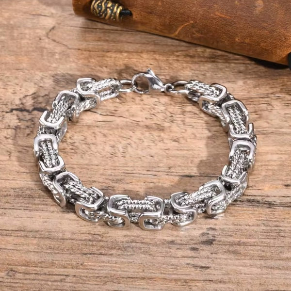 Bracelet Vintage en Acier Inoxydable – Style Brut & Masculin