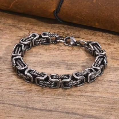 Bracelet Vintage en Acier Inoxydable – Style Brut & Masculin
