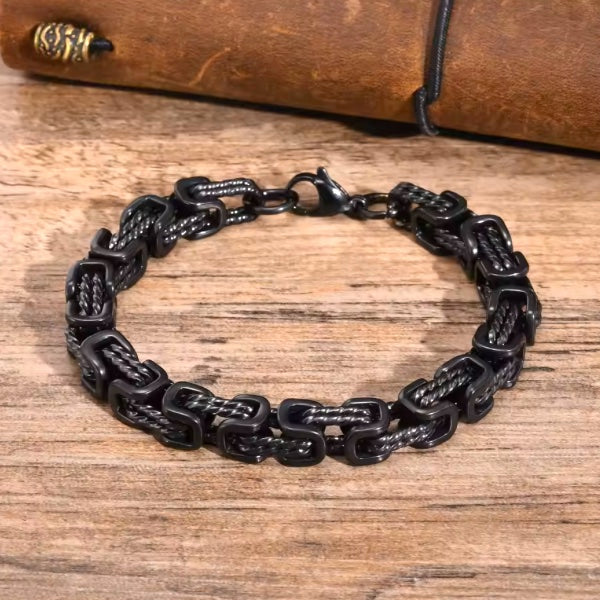 Bracelet Vintage en Acier Inoxydable – Style Brut & Masculin