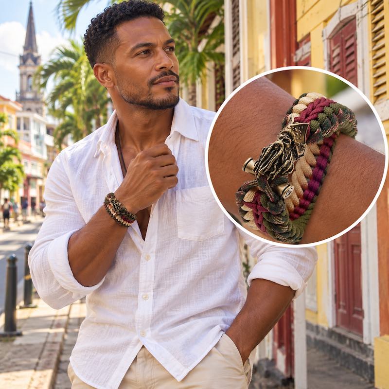 Bracelet Vintage Tressé – Esprit Pirate  & Artisanat