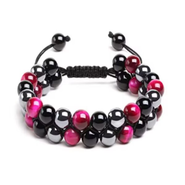 Bracelet en perles Œil de Tigre  Femmes  - Longueur ajustable 18 à 28 cm