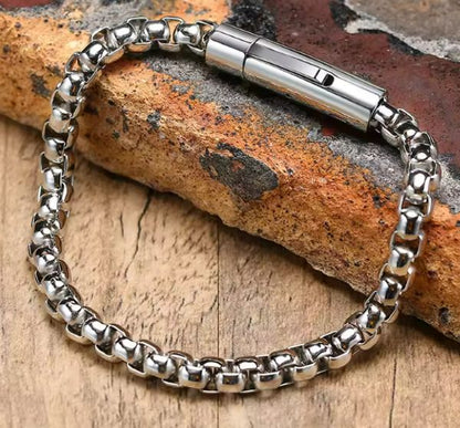 Bracelet Chaîne pour Hommes – Acier Inoxydable Vieilli