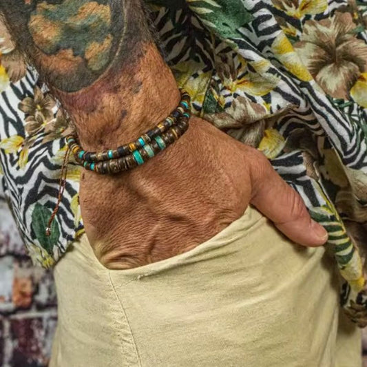 Bracelet Homme coquille Noix de Coco et Bois – Artisanat Authentique de Guadeloupe
