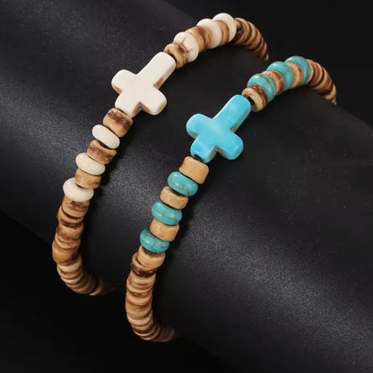 Bracelet Homme coquille Noix de Coco et Bois – Artisanat Authentique de Guadeloupe