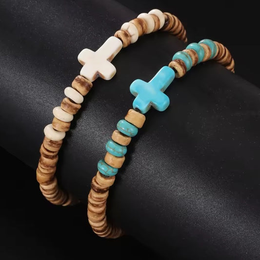 Bracelet Homme coquille Noix de Coco et Bois – Artisanat Authentique de Guadeloupe