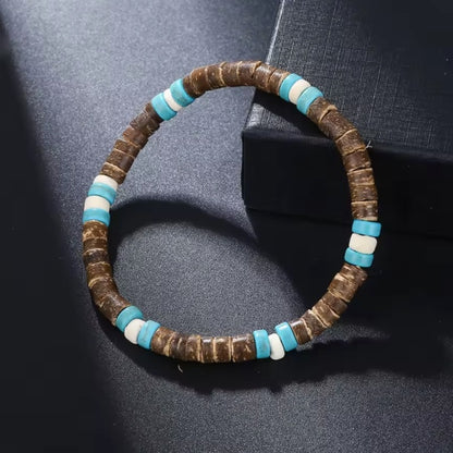 Bracelet Homme coquille Noix de Coco et Bois – Artisanat Authentique de Guadeloupe