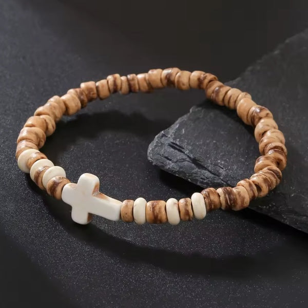 Bracelet Homme coquille Noix de Coco et Bois – Artisanat Authentique de Guadeloupe