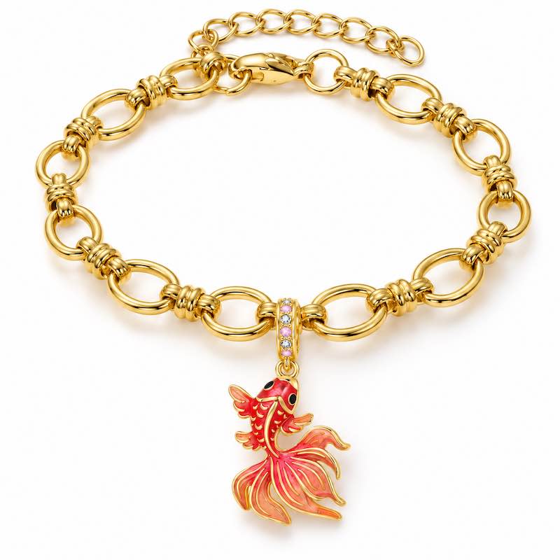 Bracelet doré Aiko – Poisson rouge -  Ile Maurice