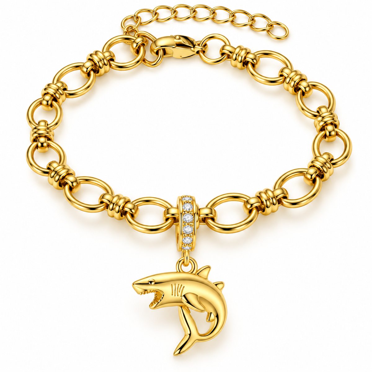 Bracelet doré Kavi – Pendentif requin - Ile maurice
