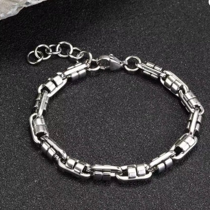 Bracelet Chaîne Homme – Maillons en Forme de Pilule, Acier Inoxydable