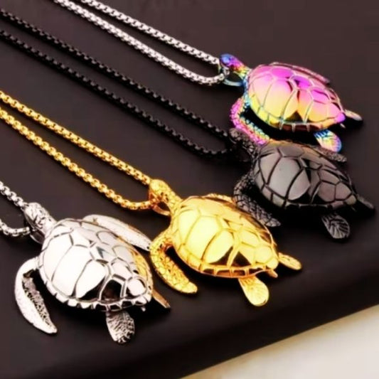 Collier Tortue Métal – Symbole de sagesse et de longévité