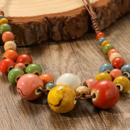 Collier en Céramique Colorée – Élégance Ethnique Made in Martinique