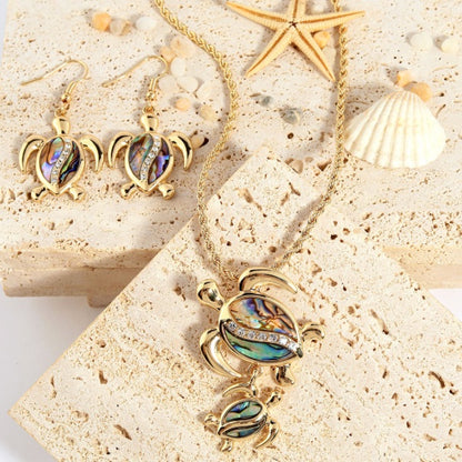 Ensemble Collier et Boucles d'oreilles - Parure Hawaïenne Tortue – Un Symbole Chargé d'Histoire