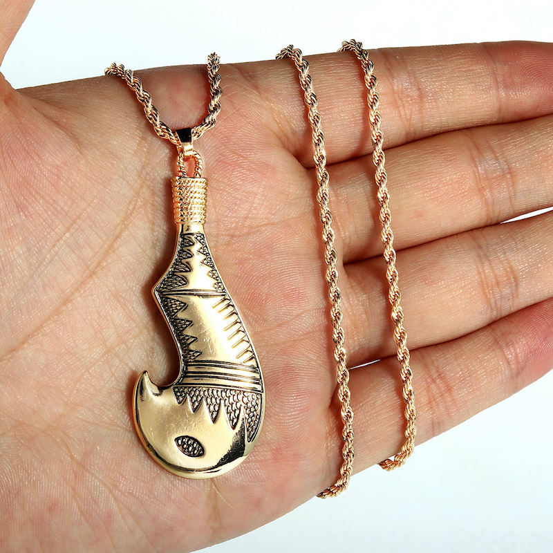 Collier Pendentif Hei Matau en Acier inox doré