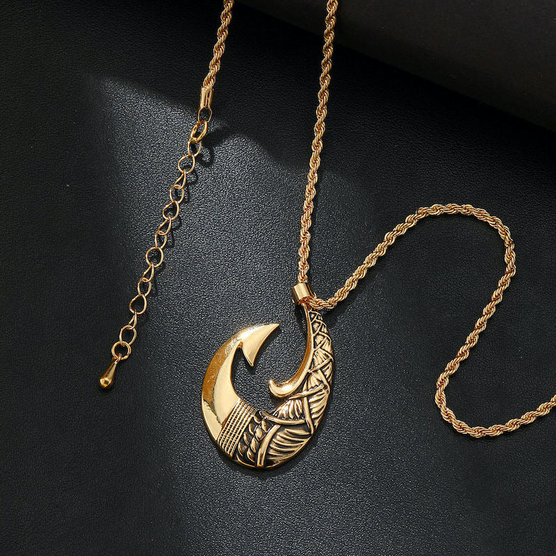 Collier Pendentif Hei Matau en Acier inox doré
