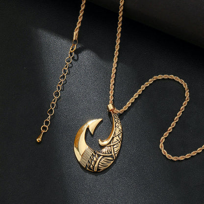 Collier Pendentif Hei Matau en Acier inox doré