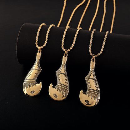 Collier Pendentif Hei Matau en Acier inox doré