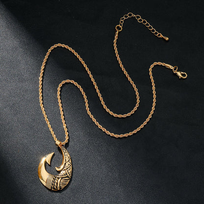 Collier Pendentif Hei Matau en Acier inox doré