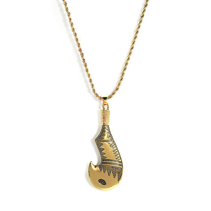 Collier Pendentif Hei Matau en Acier inox doré