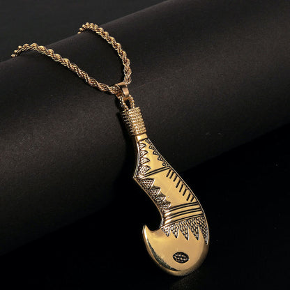 Collier Pendentif Hei Matau en Acier inox doré
