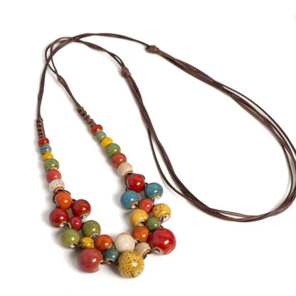 Collier en Céramique Colorée – Élégance Ethnique Made in Martinique