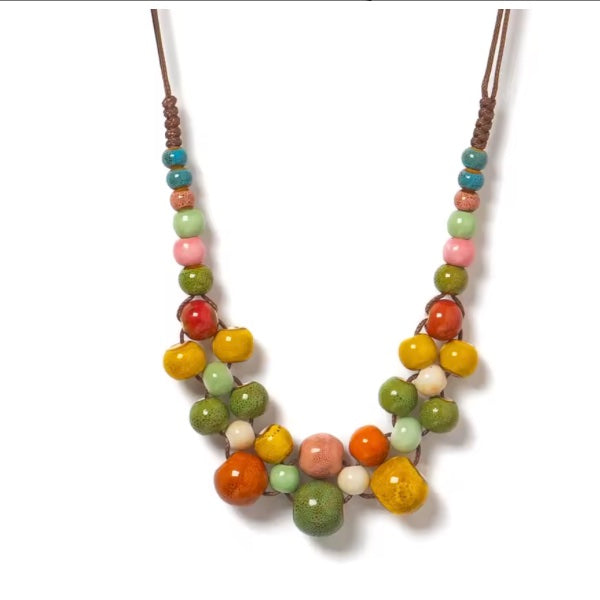 Collier en Céramique Colorée – Élégance Ethnique Made in Martinique