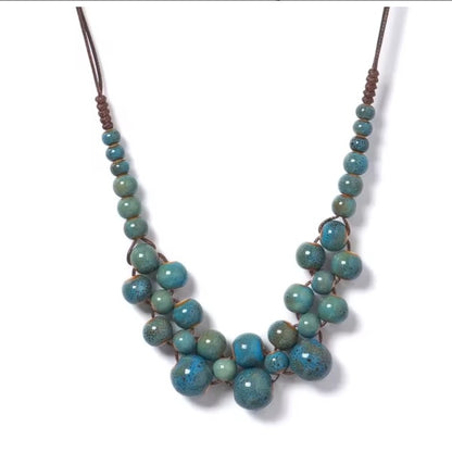 Collier en Céramique Colorée – Élégance Ethnique Made in Martinique
