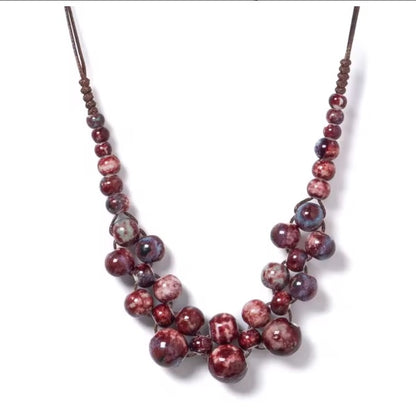 Collier en Céramique Colorée – Élégance Ethnique Made in Martinique