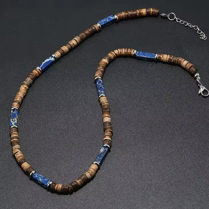 Collier Homme coquille Noix de Coco et Bois – Artisanat Authentique de Guadeloupe